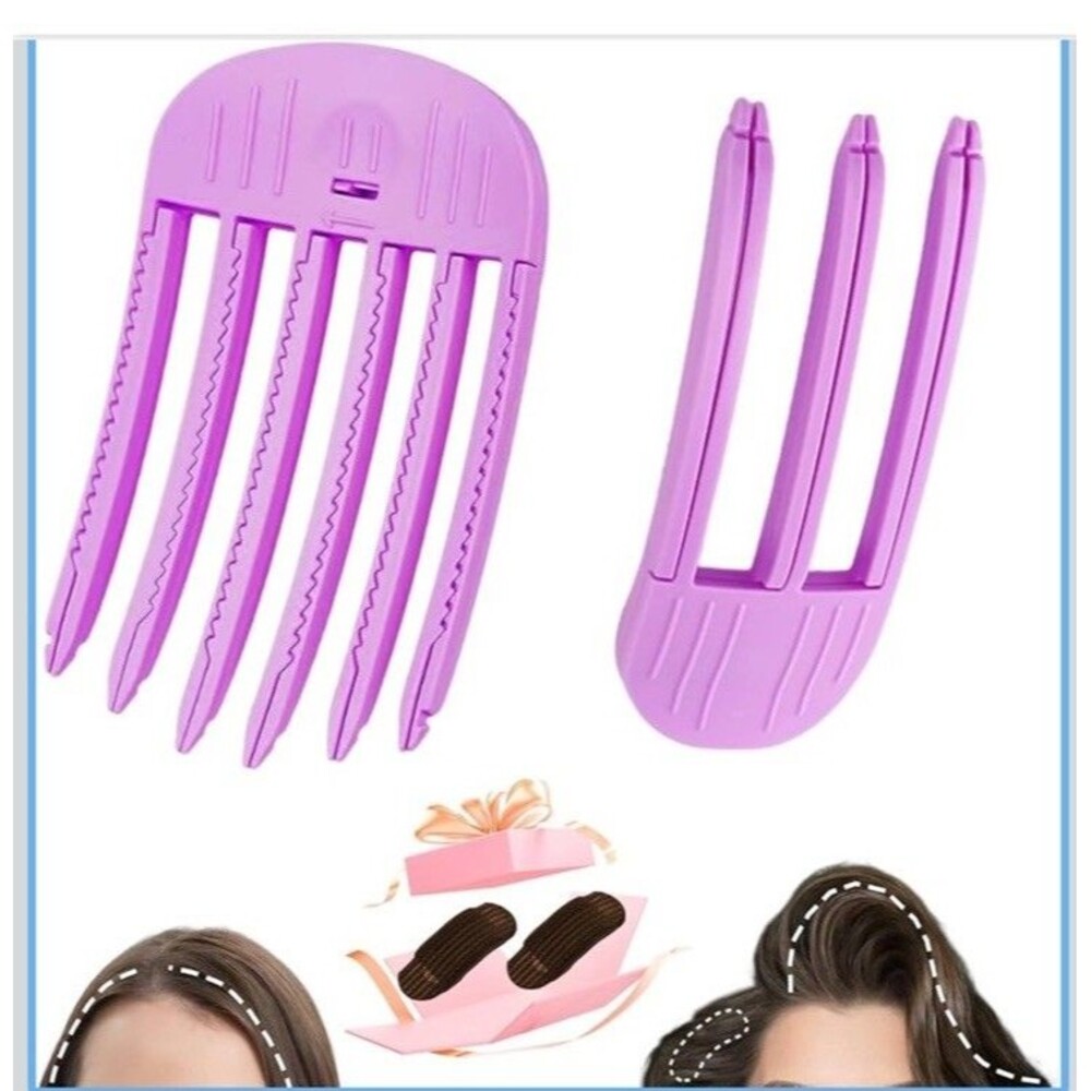 (5) !! 2Pcs Volumizing Hair Clips for Fluffy Bangs High Crown Volume Salon Pink